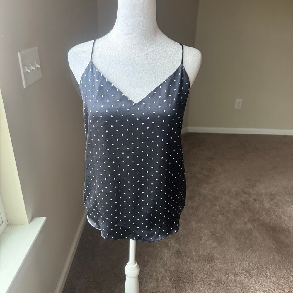 NWT $98 Brooks Brothers Red Fleece Women's Silk Tank Top XS‎ Blue Polka Dot Y2K